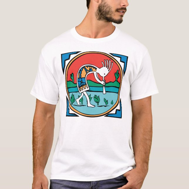 Kokopelli färg t-shirt (Framsida)