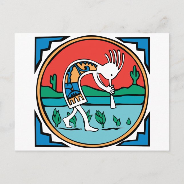 Kokopelli färg vykort (Framsida)
