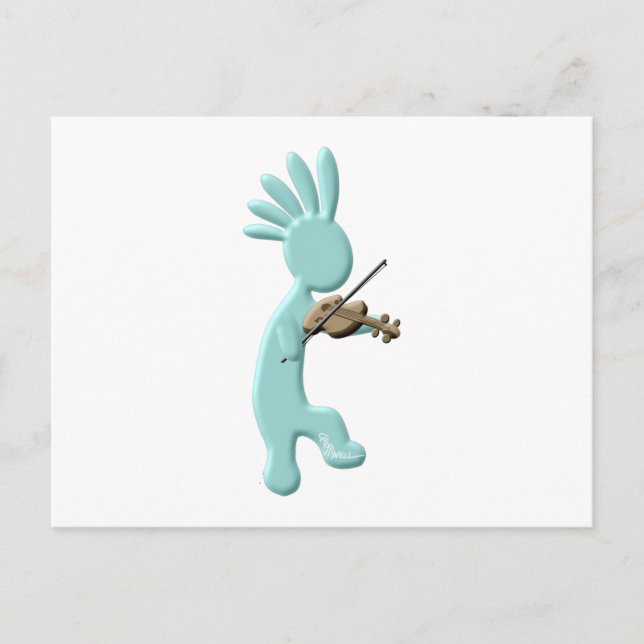 Kokopelli Fiddle Vykort (Framsida)