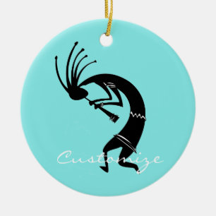 Kokopelli flöjtspelare Thunder_Cove Julgransprydnad Keramik