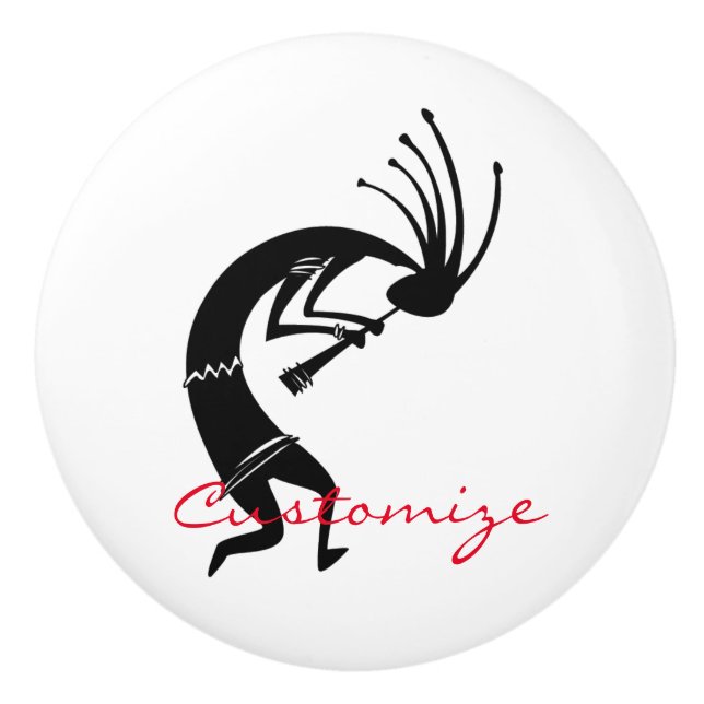 Kokopelli flöjtspelare Thunder_Cove Knopp (Framsidan)