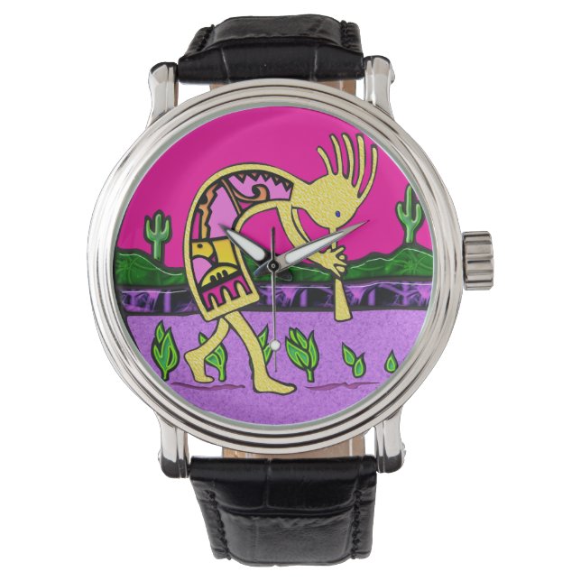 Kokopelli Flute Player Armbandsur (Framsida)