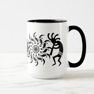 Kokopelli för svart n-vitSouthwest stam- sol Mugg