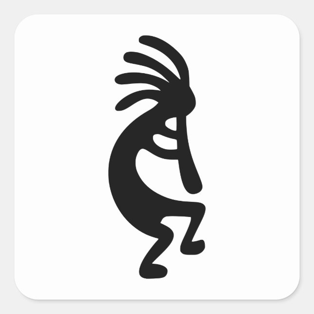 Kokopelli Fyrkantigt Klistermärke (Framsida)