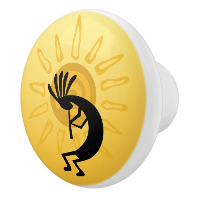 Kokopelli Golden Sol Southwest Door Knob Knopp (Höger)
