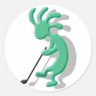 Kokopelli Golf Runt Klistermärke