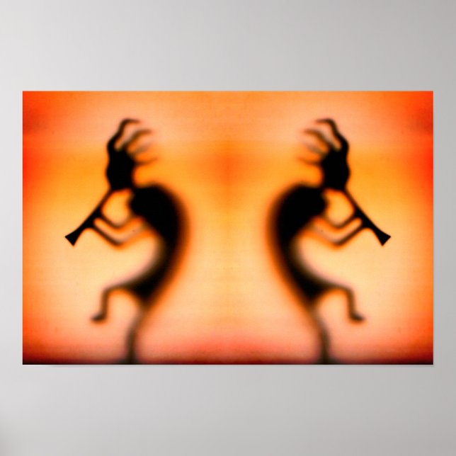 Kokopelli Good Times Spegelsabstrakt Poster (Framsidan)