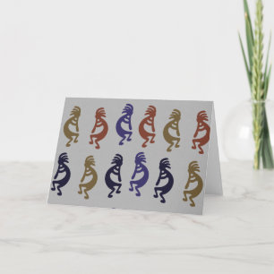 Kokopelli Group of Flute Pay Figurer Coffee Mu Kort
