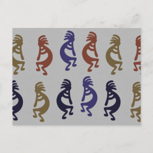 Kokopelli Group of Flute Pay Figurer Coffee Mu Vykort