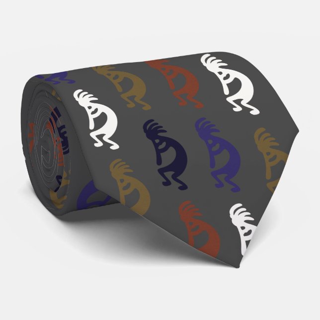Kokopelli Group of Flute Spela Figurer Neck Tie Slips (Rullad)