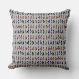 Kokopelli Group of Flute Spela Figurer Throw Pil Kudde