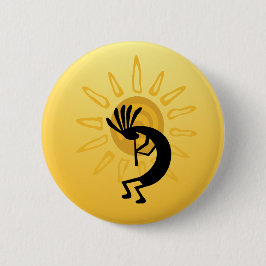 Kokopelli Guld Sol Button Knapp
