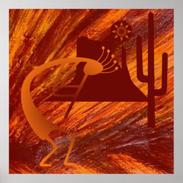 Kokopelli Heat Poster
