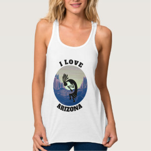 Kokopelli I Kärlek Arizona Blue Dusk Modern Desert Linne Med Racerback