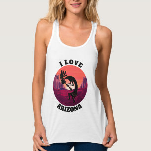 Kokopelli I Kärlek Arizona Red Sunrise Modern Dese Linne Med Racerback