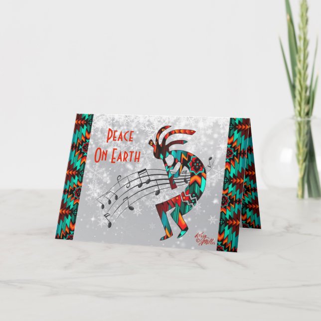 Kokopelli i sydväst julkort helgkort (Framsida)