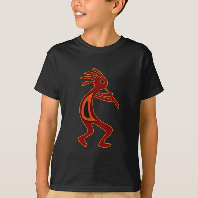 Kokopelli Indianer Native American Tee Shirt (Framsida)
