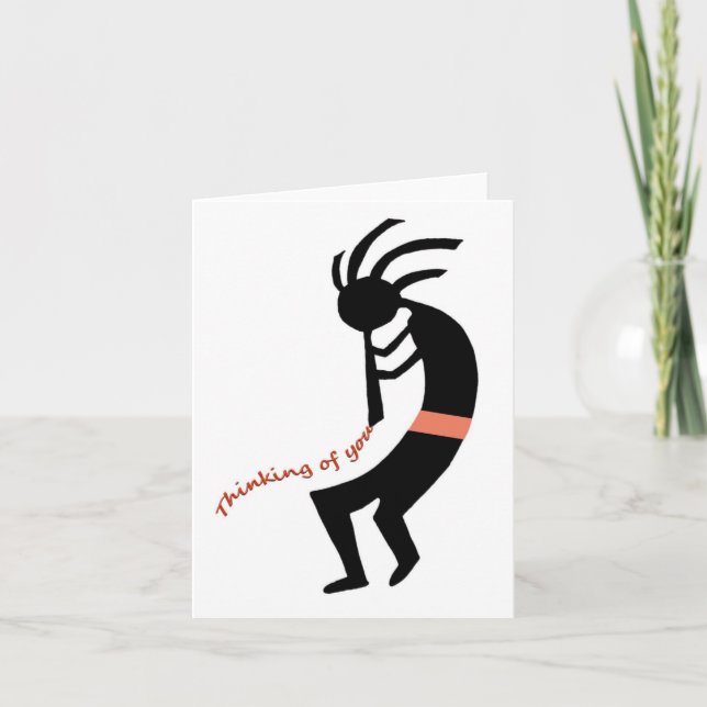 Kokopelli -- Indianflöjtspelare Kort (Framsida)
