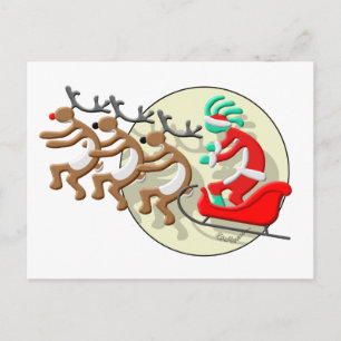 Kokopelli Jultomten Helg Vykort
