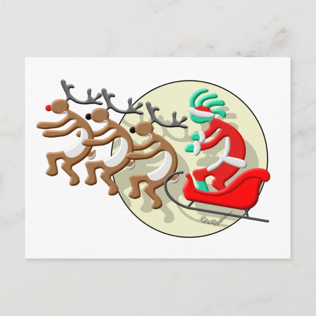 Kokopelli Jultomten Helg Vykort (Framsida)