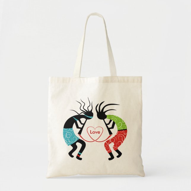 Kokopelli Kärlek Bags Tygkasse (Framsidan)