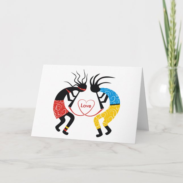 Kokopelli Kärlek-gratulationskort Kort (Framsida)