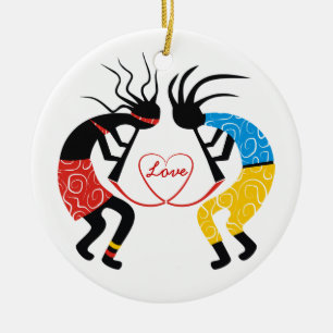 Kokopelli Kärlek Julgransprydnad Keramik