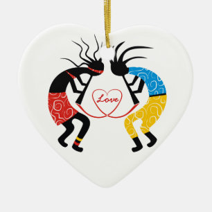 Kokopelli Kärlek Julgransprydnad Keramik