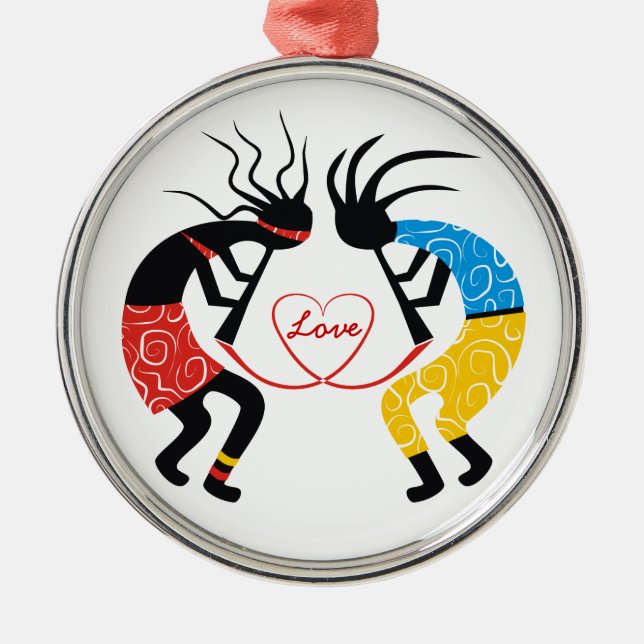 Kokopelli Kärlek Julgransprydnad Metall (Framsidan)