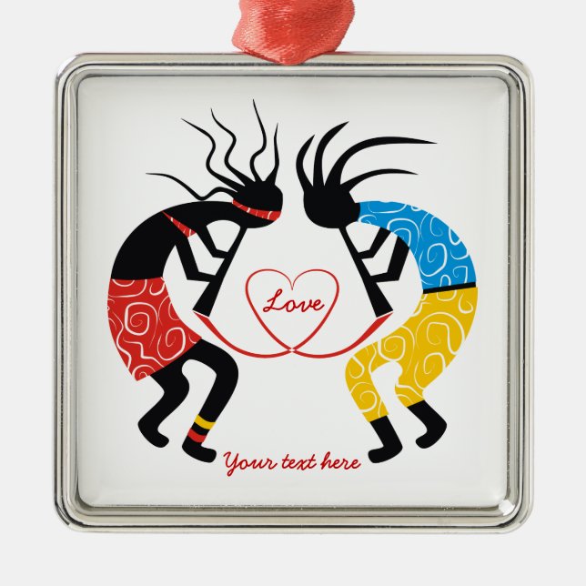 Kokopelli Kärlek Julgransprydnad Metall (Framsidan)