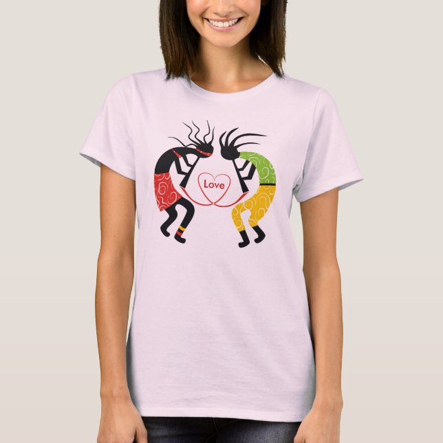 Kokopelli Kärlek T-Shirts. T-shirt (Framsida)
