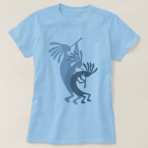 Kokopelli kommer ner Music Blue Dam T-shirt