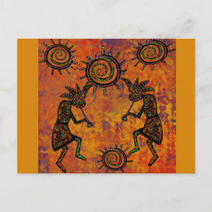 Kokopelli konst kökshandduk vykort