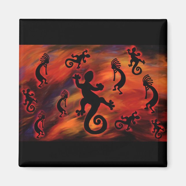 Kokopelli konst magnet (Framsidan)