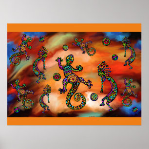 Kokopelli-konst Poster