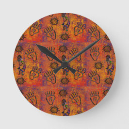 Kokopelli-konst Rund Klocka