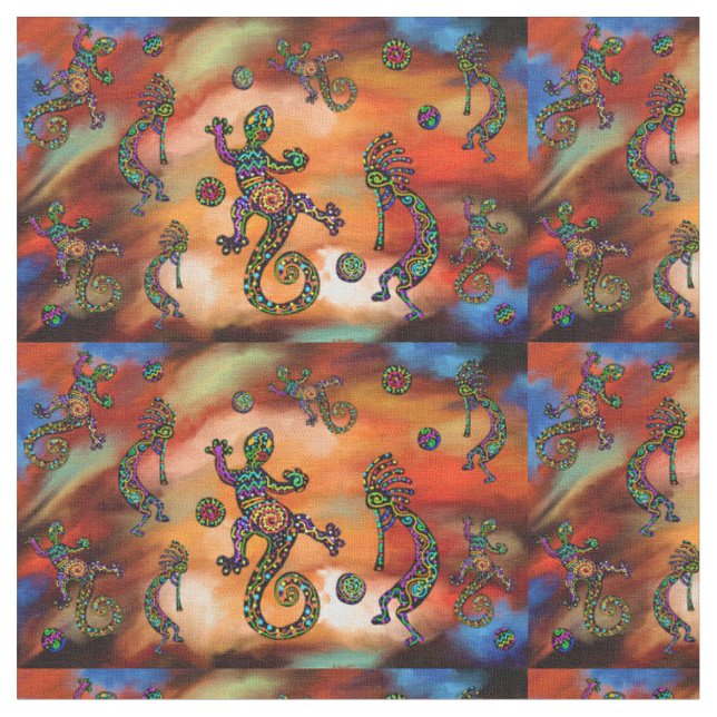 Kokopelli konst tyg (Närbild)
