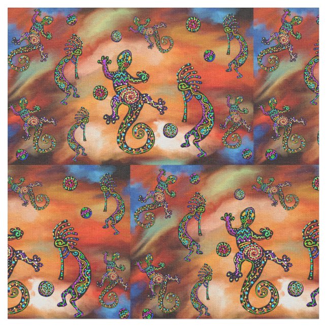 Kokopelli-konst Tyg (Närbild)