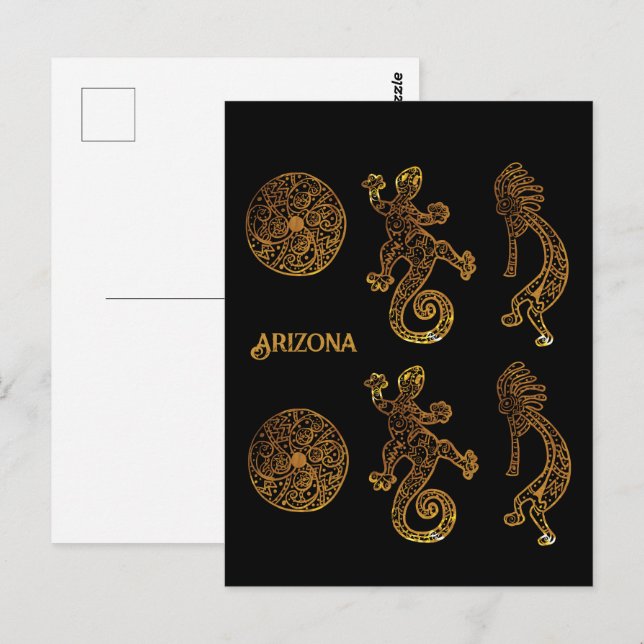 Kokopelli-konst Vykort (Fram/baksida)