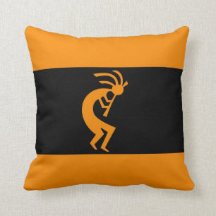Kokopelli lång orange kudde