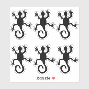 Kokopelli Lizard Silhouette Crawing Set Vinyl Klistermärken