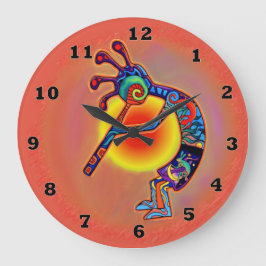 Kokopelli Lizard Sol Stor Klocka