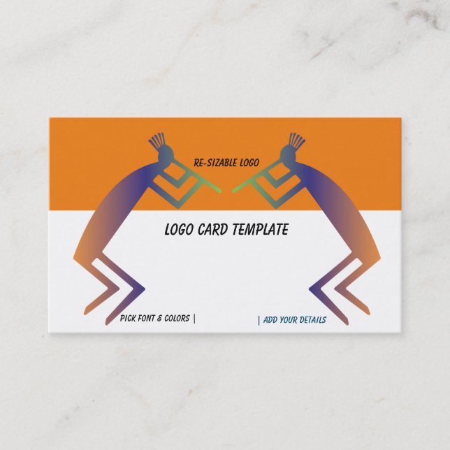 Kokopelli Logotyp Affärskort Visitkort (Framsida)