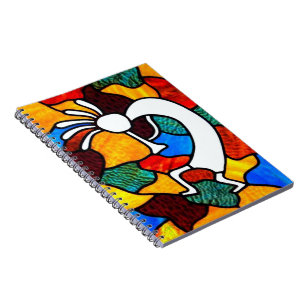 Kokopelli målat glass anteckningsbok