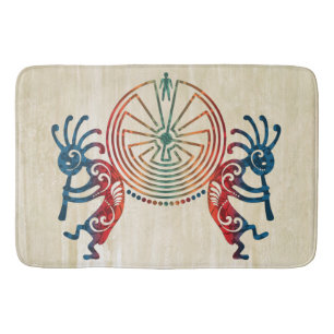 KOKOPELLI/MAN I den färgade MAZEN + dina idéer Badrumsmatta