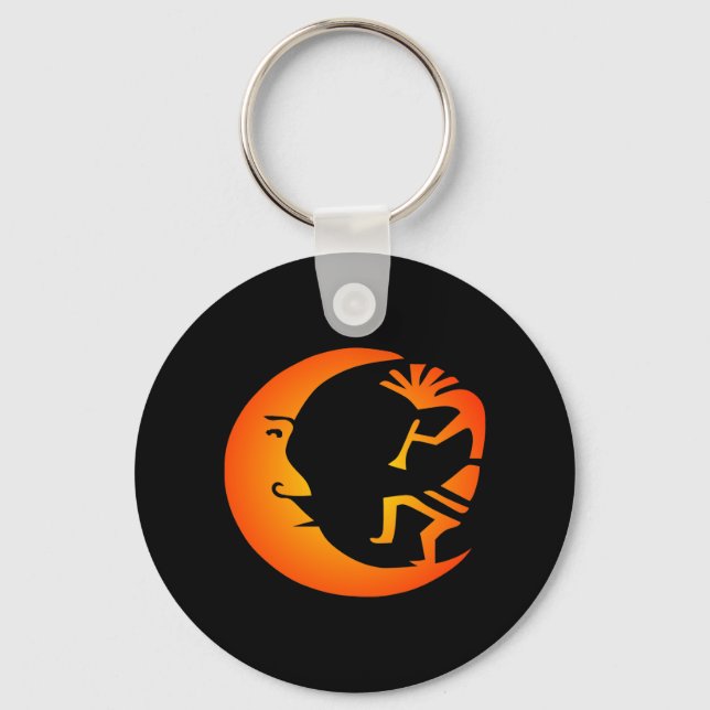 Kokopelli Måne-Black Nyckelring (Framsida)