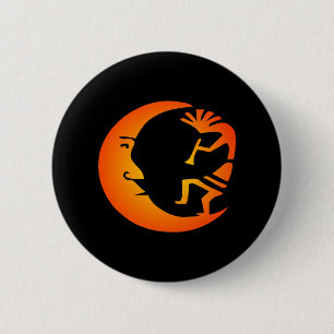 Kokopelli Måne-Svart Knapp