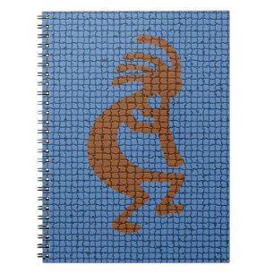 Kokopelli med Flute Musical Mosaic Southwest Anteckningsbok Med Spiral