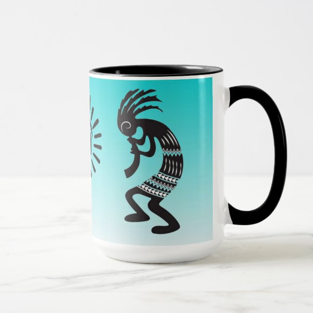 Kokopelli med inhemsk amerikansk Sol-symbol Mugg (Höger)