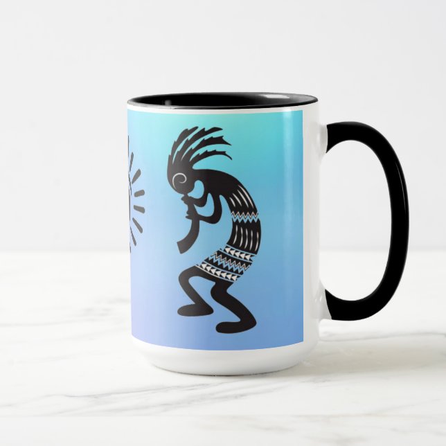 Kokopelli med inhemsk amerikansk Sol-symbol Mugg (Höger)